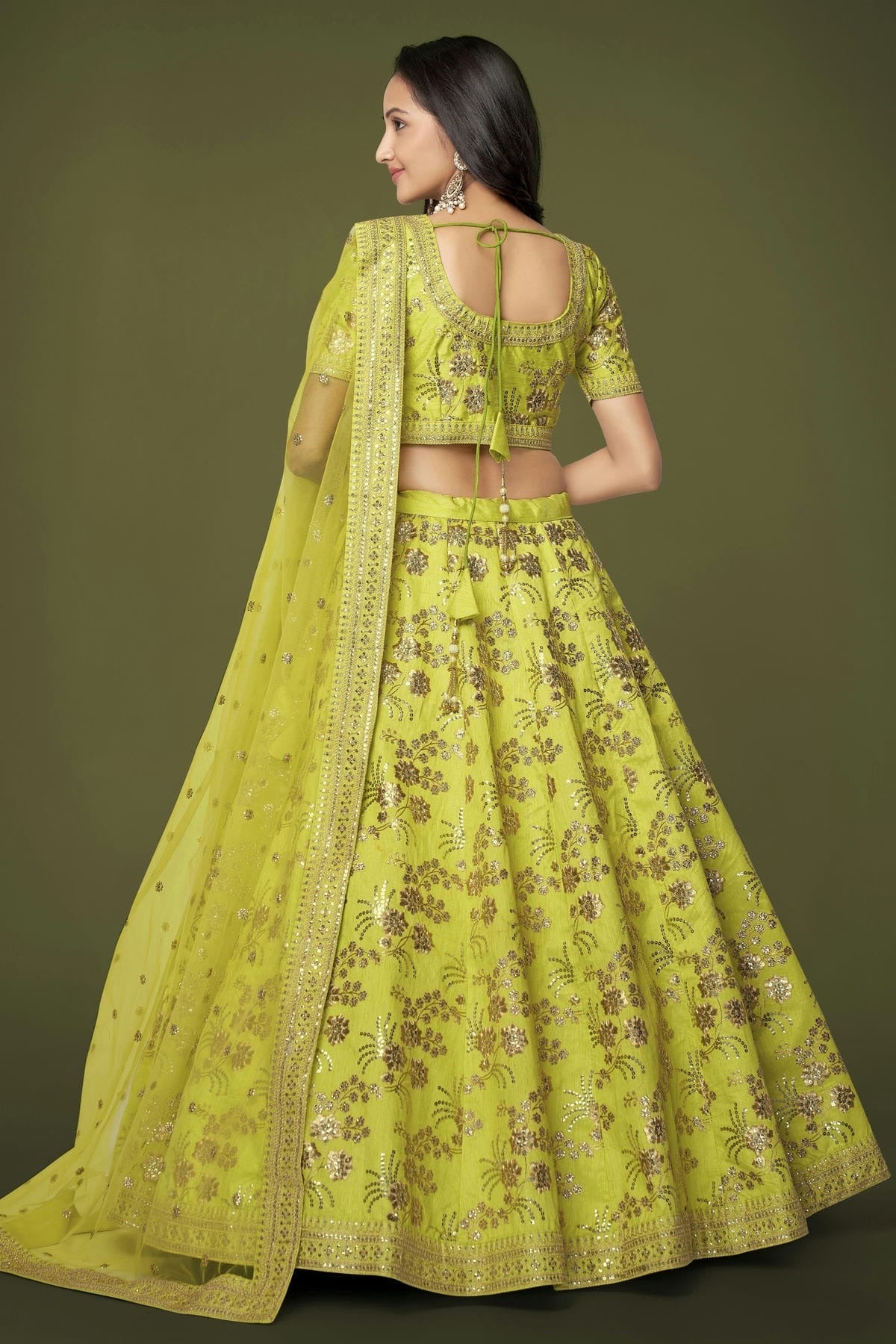 Slub Silk Embroidery A Line Lehenga Choli LC1010186 A