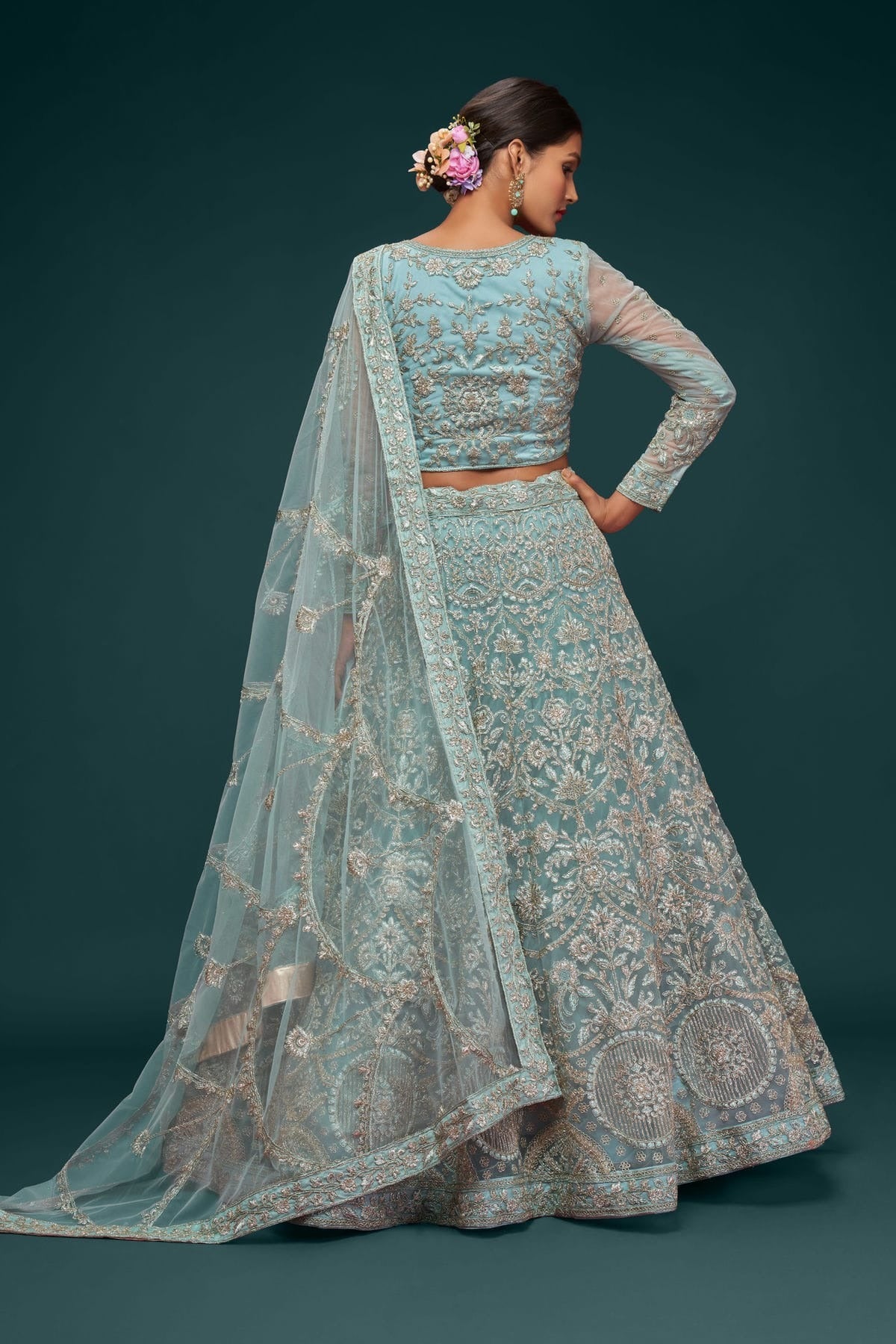 Soft Net Embroidery A Line Lehenga Choli LC1010188 A