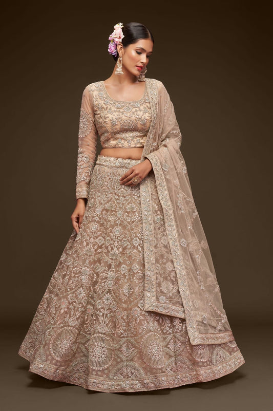 Soft Net Embroidery A Line Lehenga Choli LC1010190