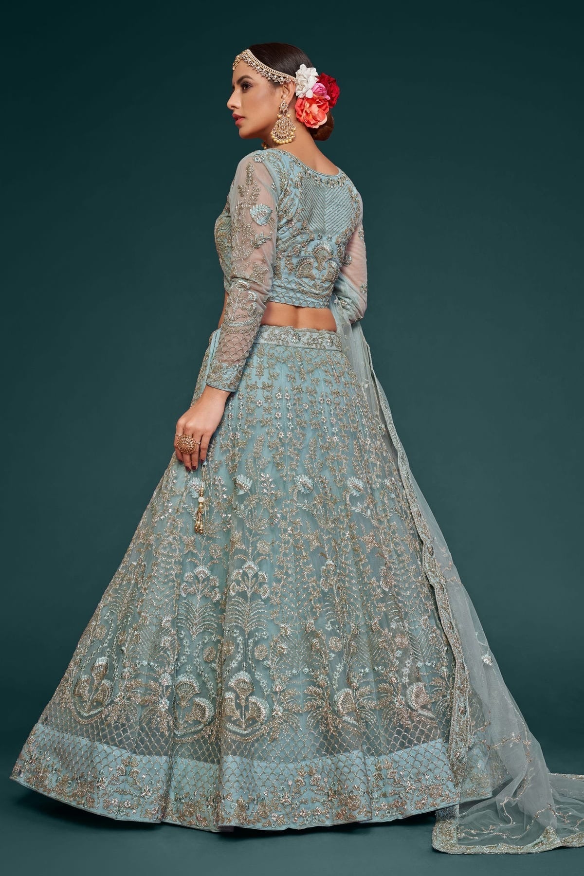 Soft Net Embroidery A Line Lehenga Choli LC1010192 A