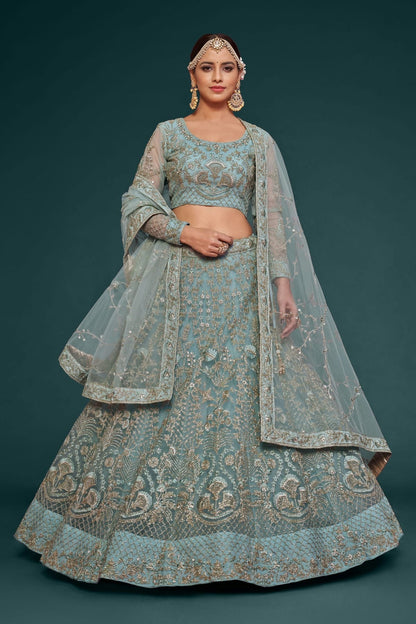Soft Net Embroidery A Line Lehenga Choli LC1010192