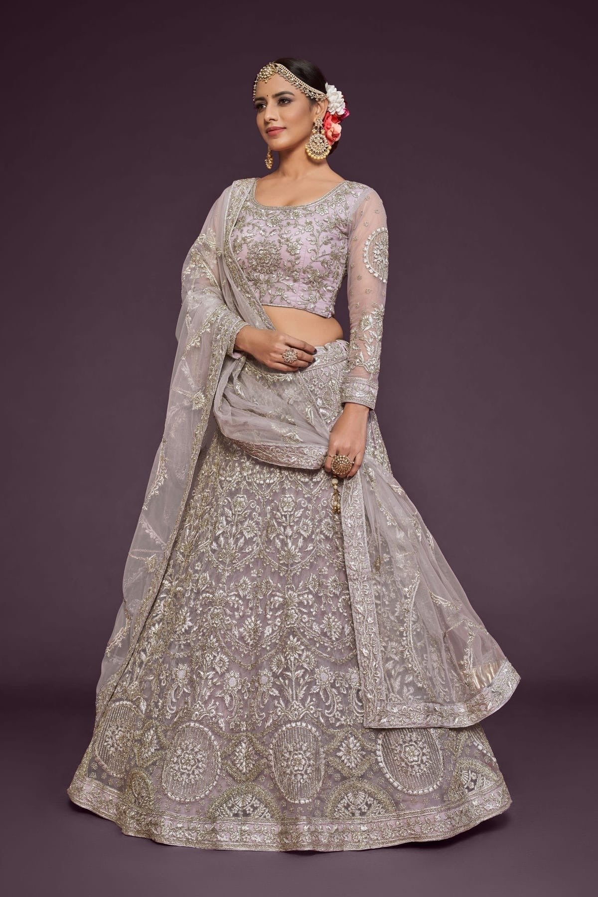 Soft Net Embroidery A Line Lehenga Choli LC1010193