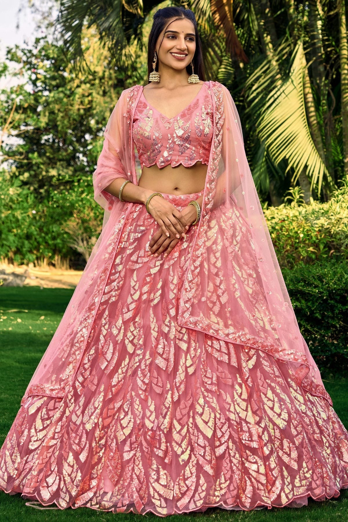 Soft Net Embroidery A Line Lehenga Choli LC1010257
