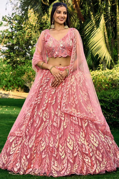Soft Net Embroidery A Line Lehenga Choli LC1010257