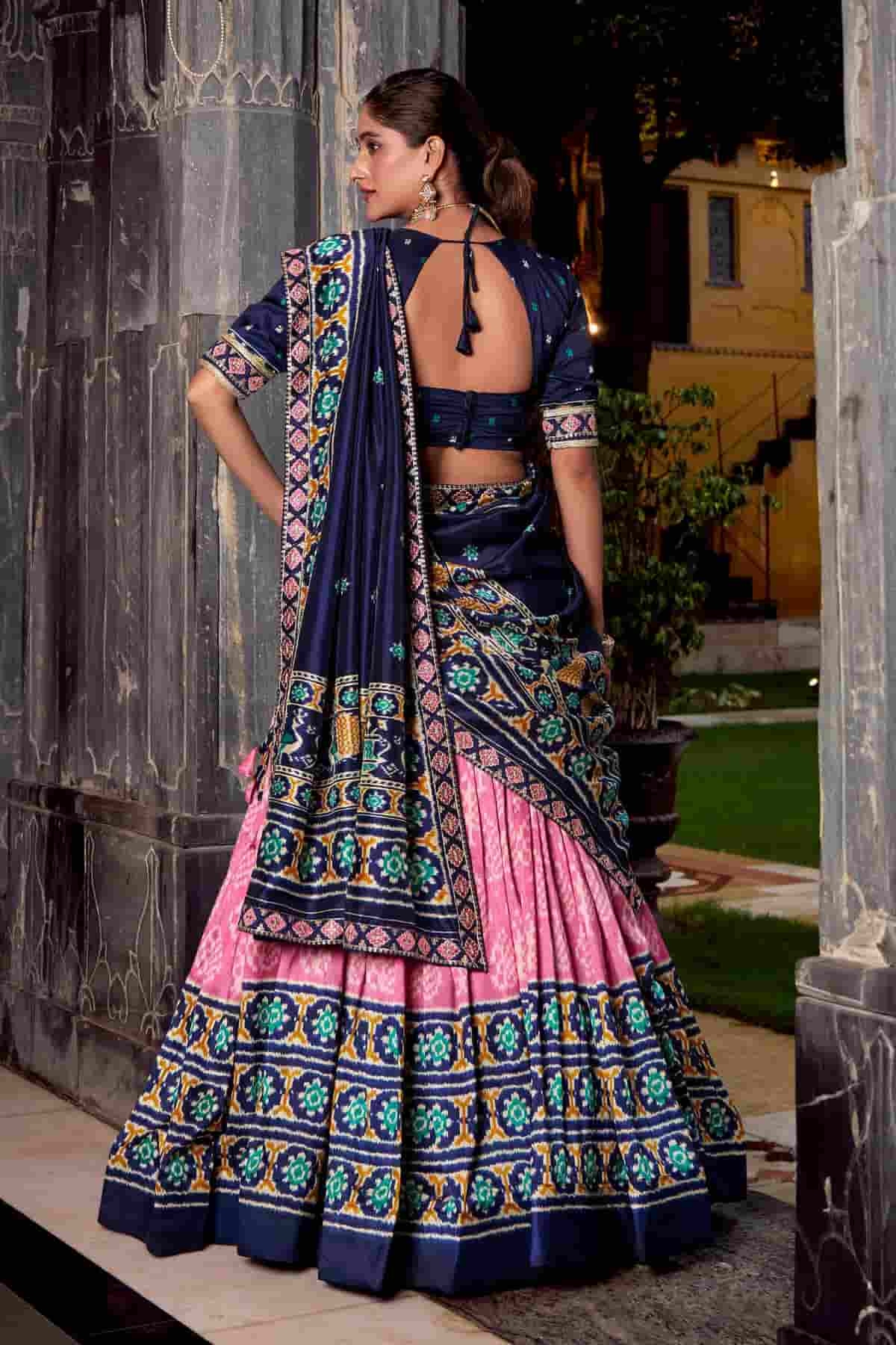 Tasar Silk Zari Woven Work Lehenga Choli In Baby Pink Colour
