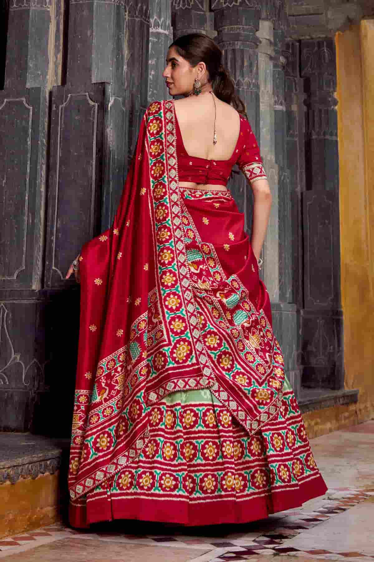 Tasar Silk Zari Woven Work Lehenga Choli In Light Green Colour