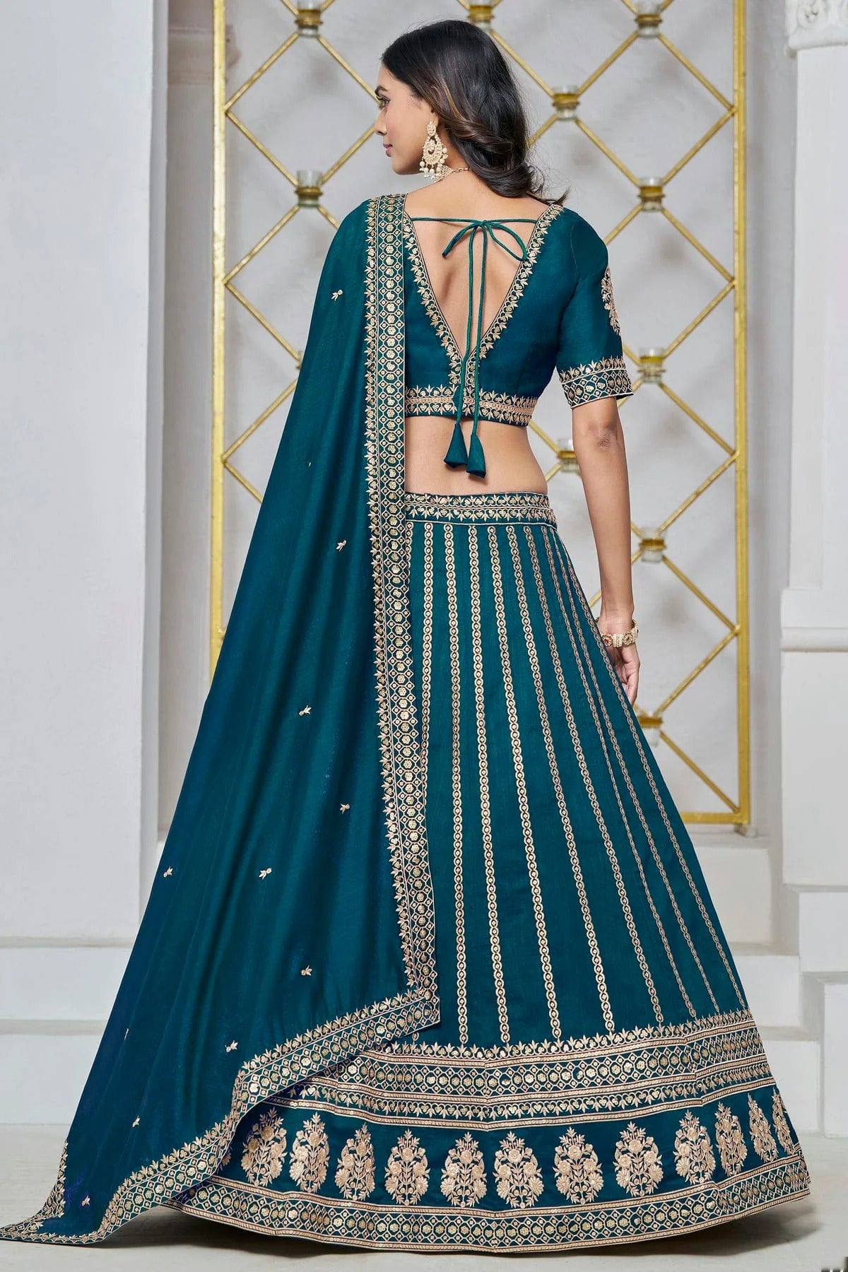 Teal Colour Art Silk Lehenga Choli LC1050643 A