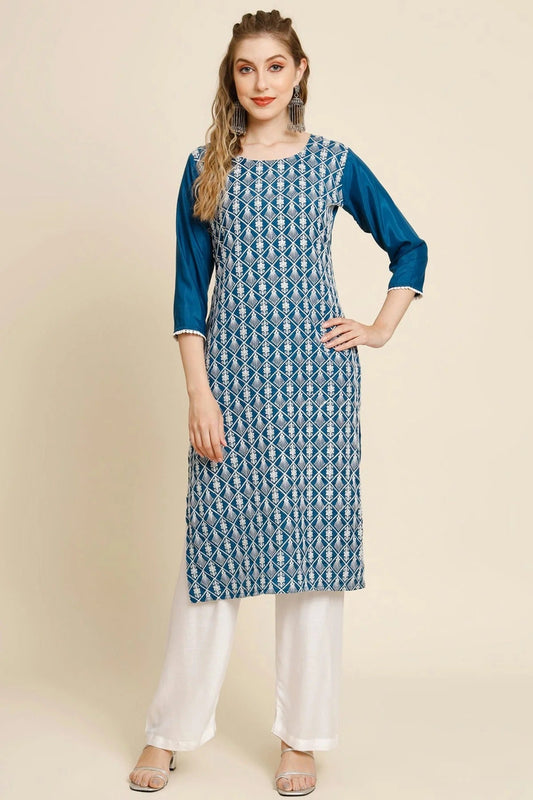 Teal Colour Georgette Kurti KR1111017