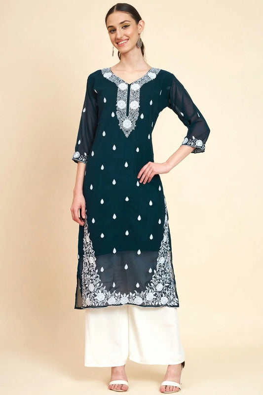 Teal Colour Georgette Kurti KR1111053