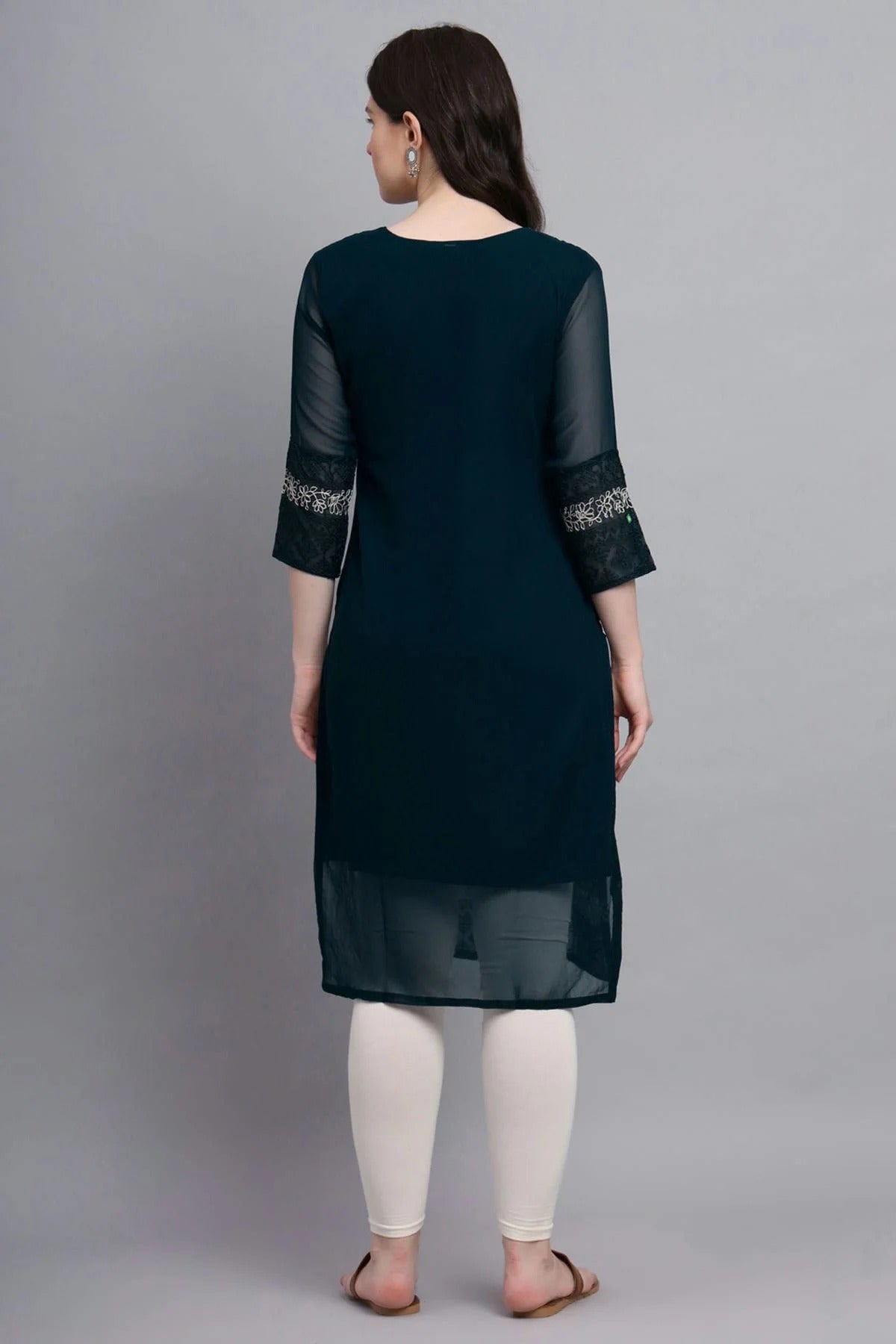 Teal Colour Georgette Kurti KR1111162 A