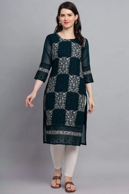 Teal Colour Georgette Kurti KR1111162
