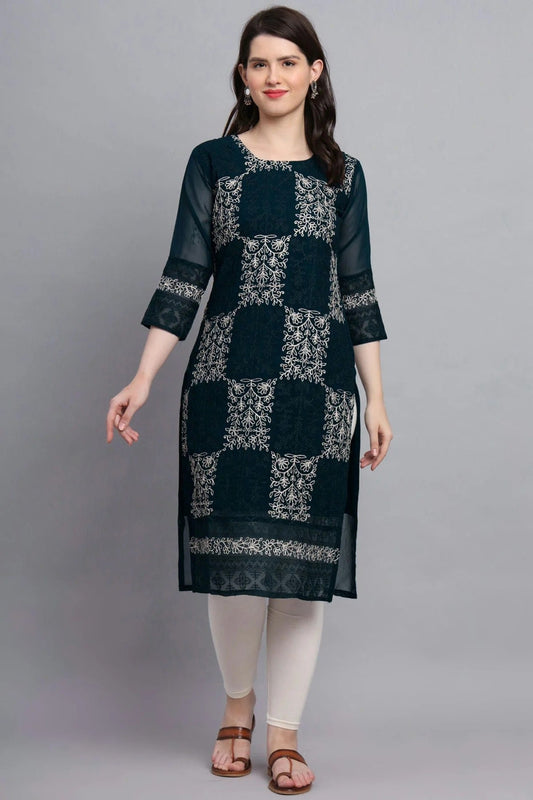 Teal Colour Georgette Kurti KR1111162