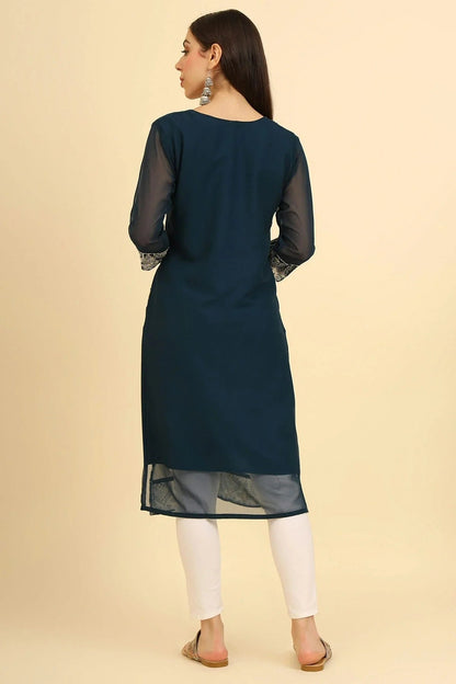 Teal Colour Georgette Kurti KR1111231 A