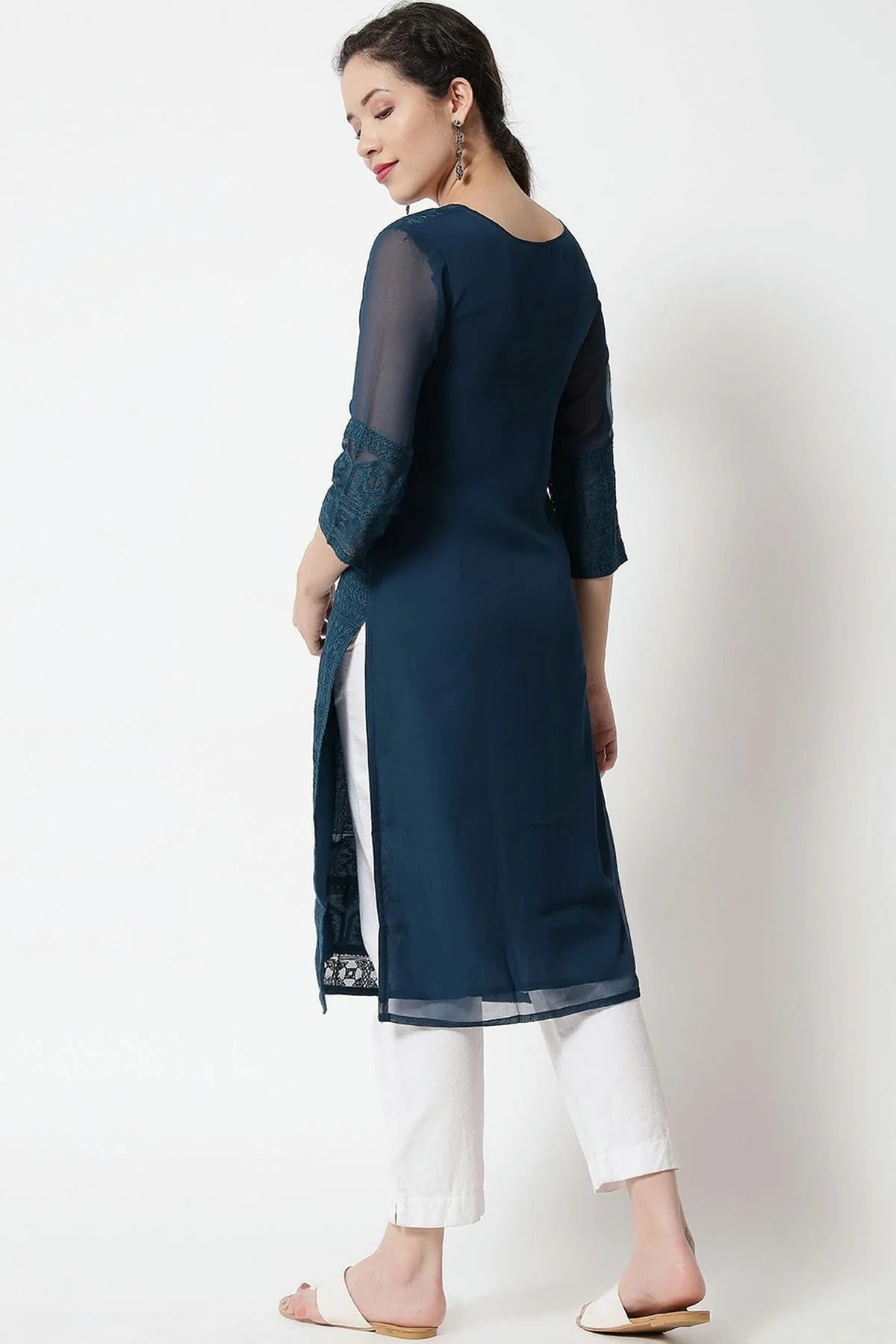 Teal Colour Georgette Kurti KR1111279 A