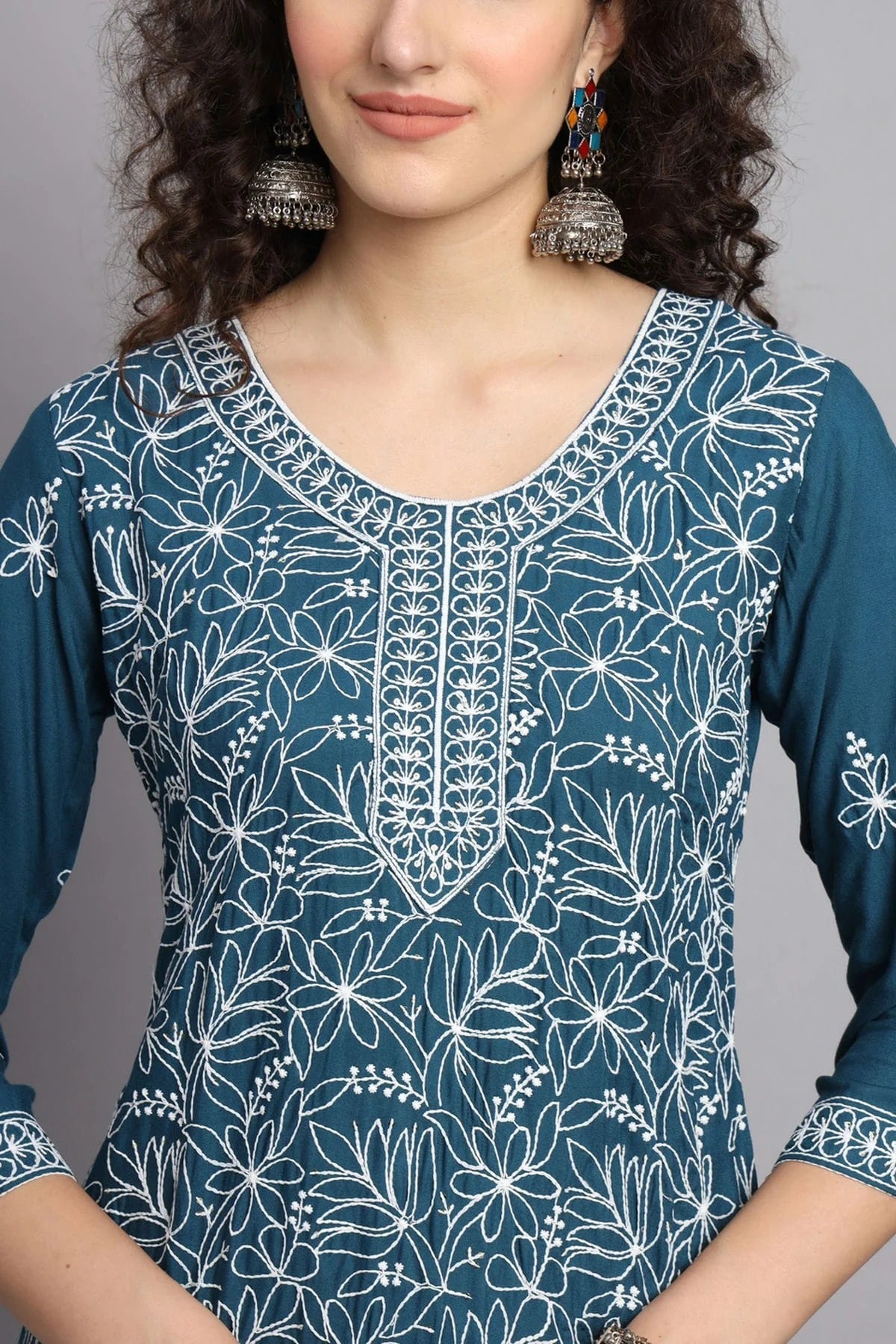 Teal Colour Rayon Kurti KR1111096 A