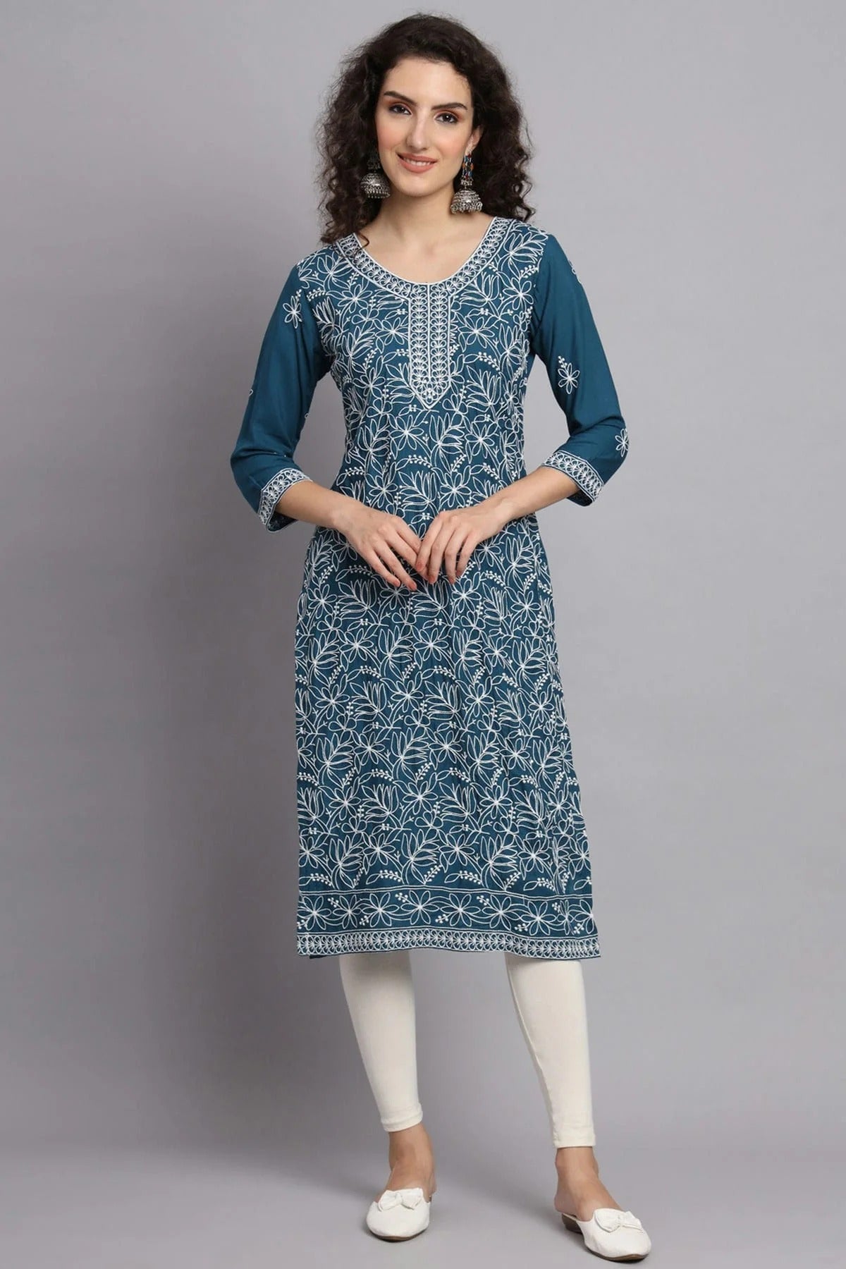 Teal Colour Rayon Kurti KR1111096
