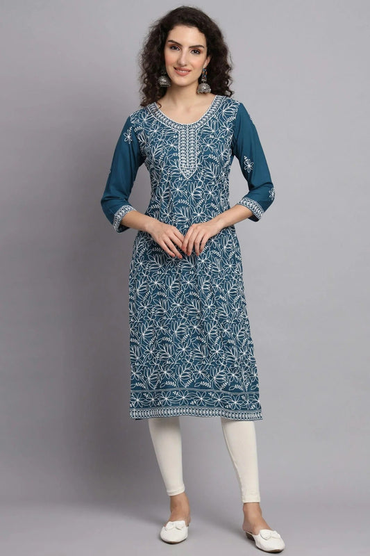 Teal Colour Rayon Kurti KR1111096