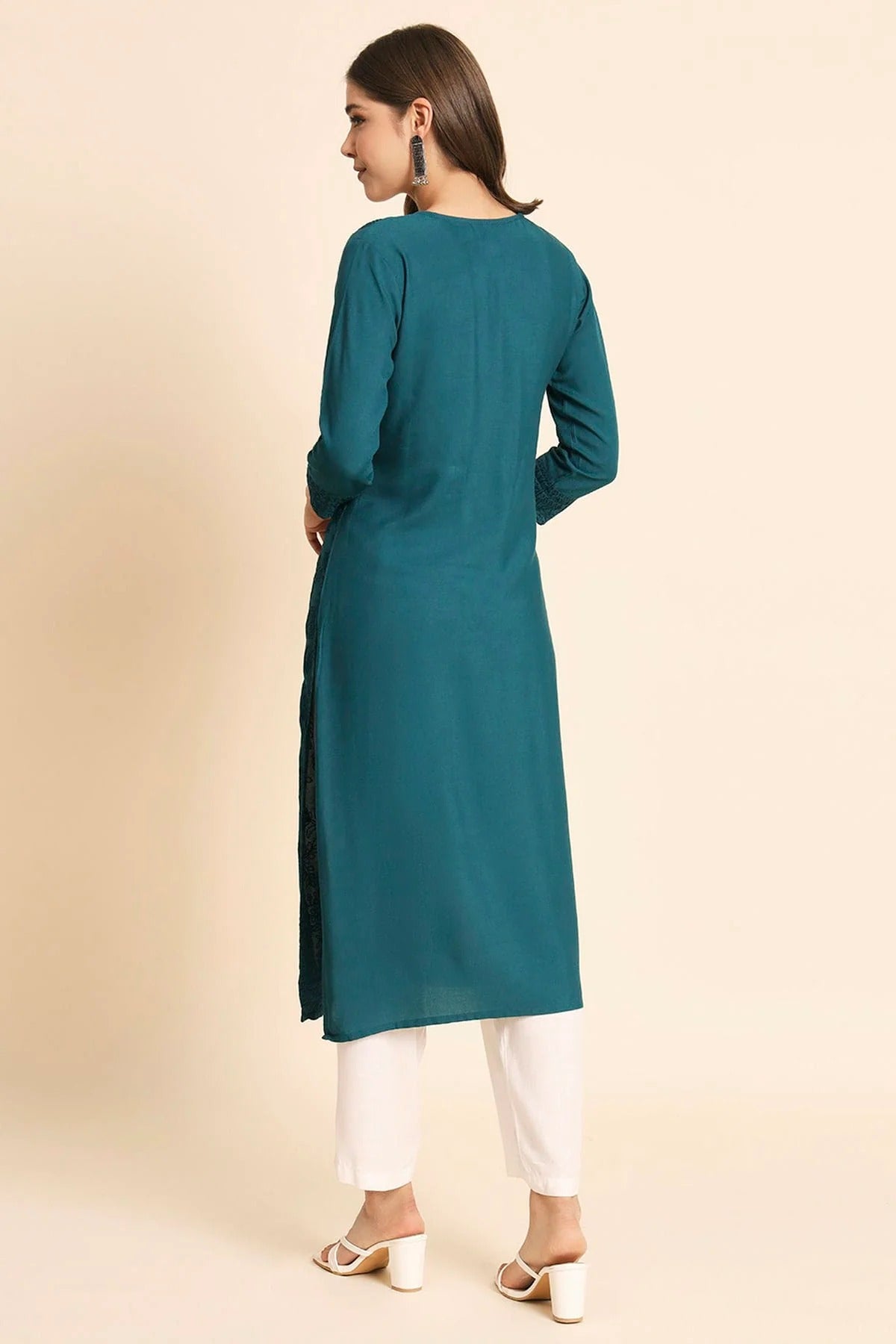 Teal Colour Rayon Kurti KR1111104 A