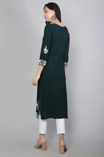Teal Colour Rayon Kurti KR1111124 A