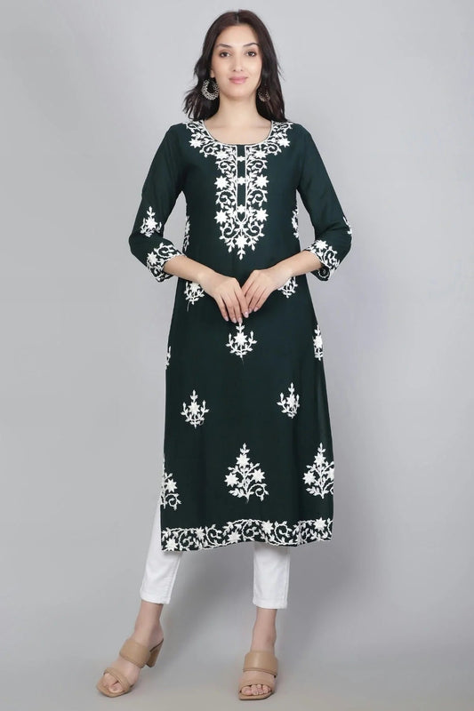 Teal Colour Rayon Kurti KR1111124