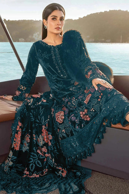 Teal Colour Rayon Semi Stitched Pakistani Suit SM1250145 A
