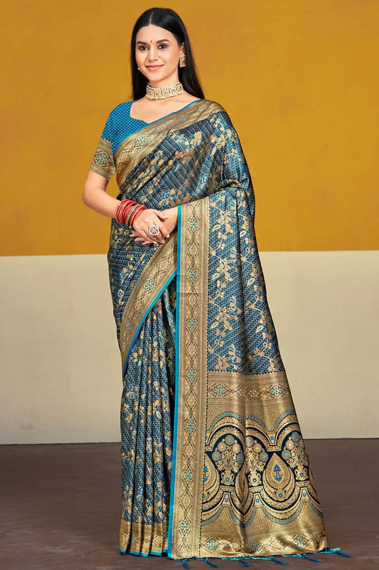 Teal Colour Satin Silk Traditional Saree SD1102713