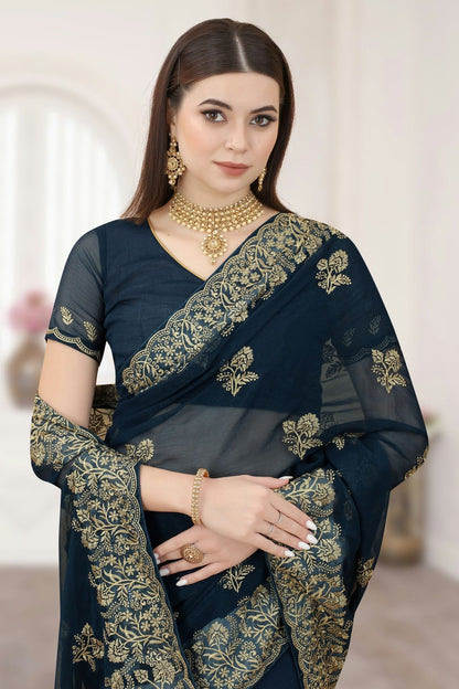 Teal Colour Silk Designer Saree LC1121298 A