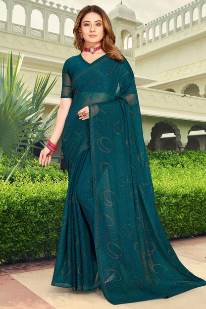Teal Colour Silk Designer Saree LC1121472