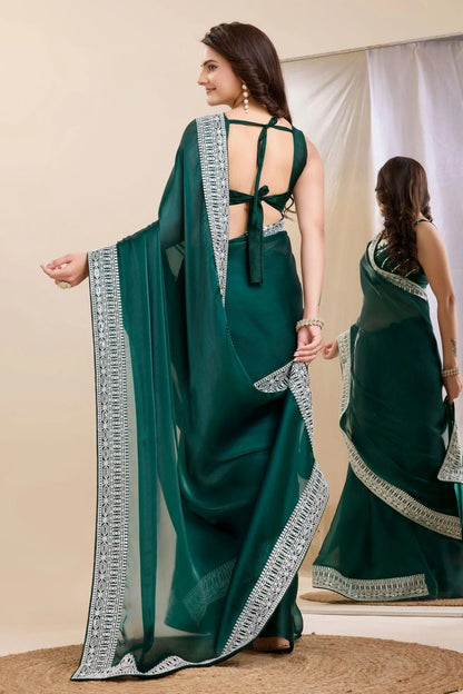 Teal Colour Silk Saree SD1110233 A
