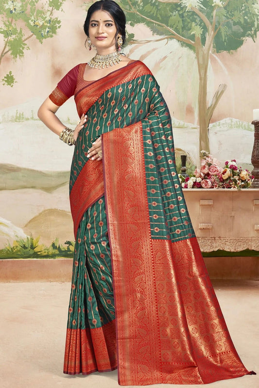 Teal Colour Silk Traditional Saree SD1102568