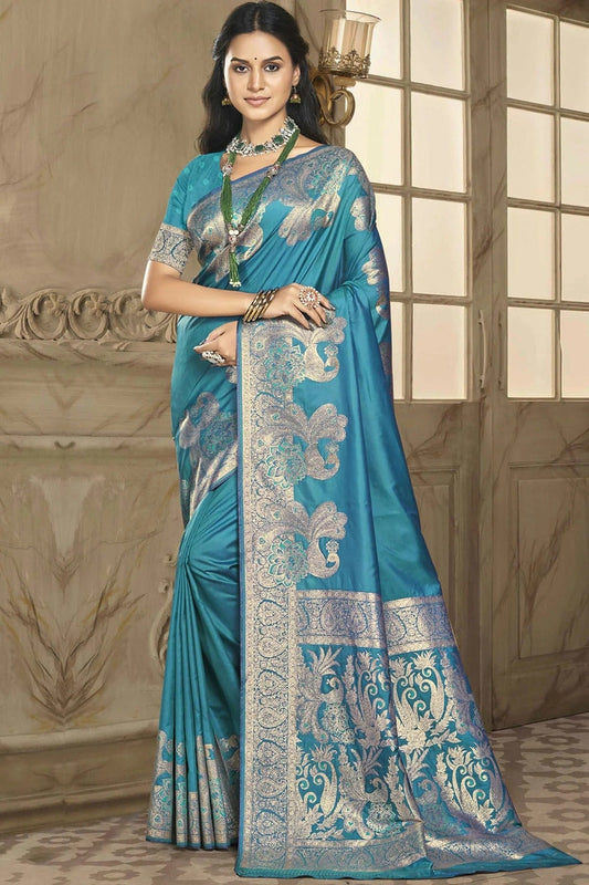 Teal Colour Silk Traditional Saree SD1102585