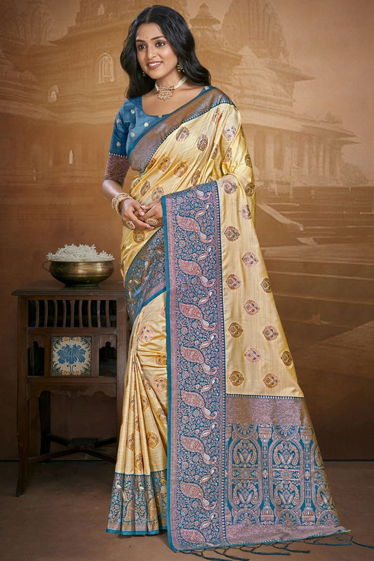 Teal Colour Silk Woven Work Traditional Saree SD1103124