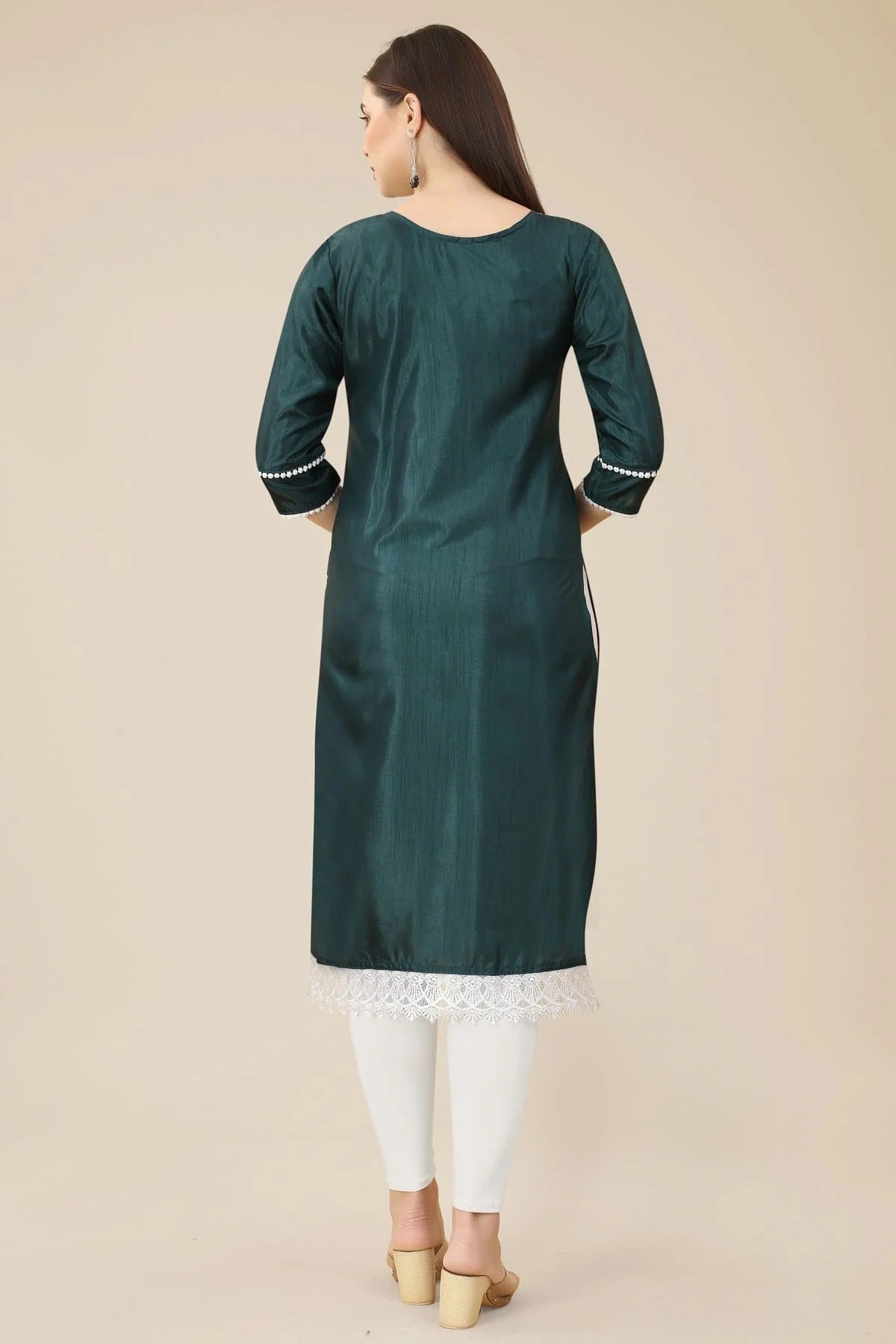 Teal Colour Soft Silk Kurti KR1111022 A