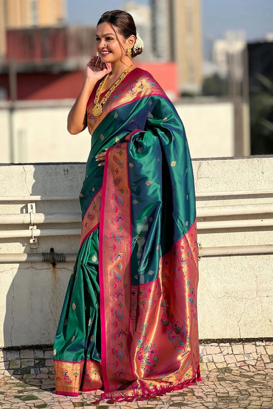 Teal Colour Soft Silk Traditional Saree SD1111777
