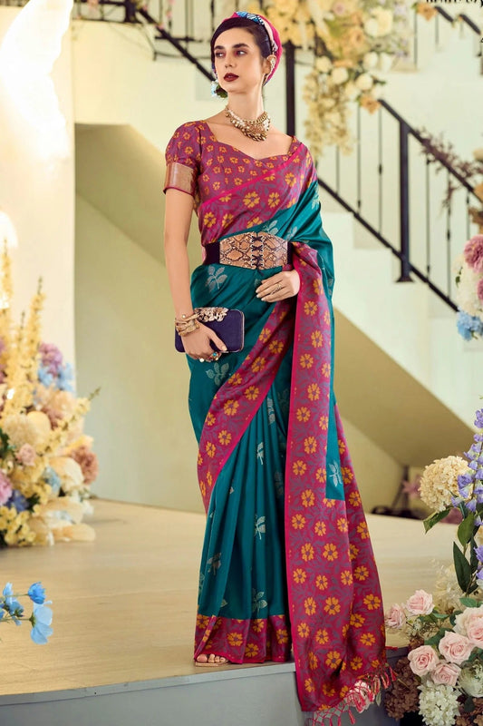Teal Colour Soft Silk Traditional Saree SD1290247