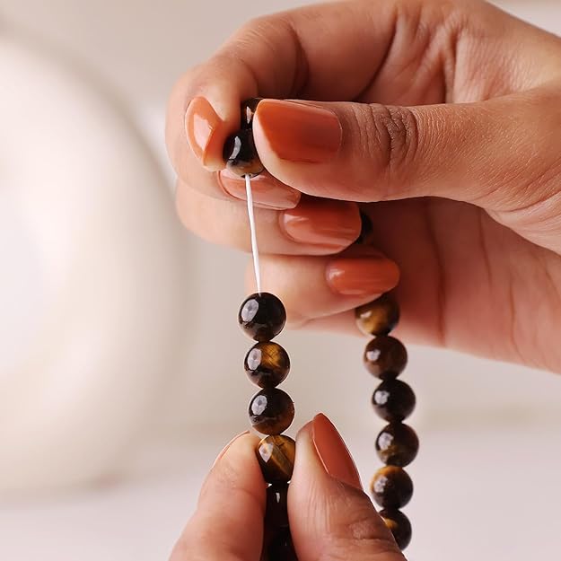 Tiger Eye 8mm Round Beads Bracelet – Natural Protection & Confidence Crystal Bracelet