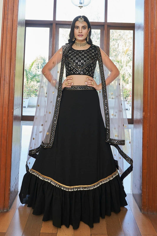 Titan Silk Designer Lehenga Choli In Black Colour LC1270038 A