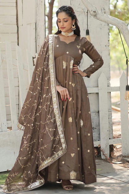 Vichitra Shimmer Readymade Long Gown GW1110539 B