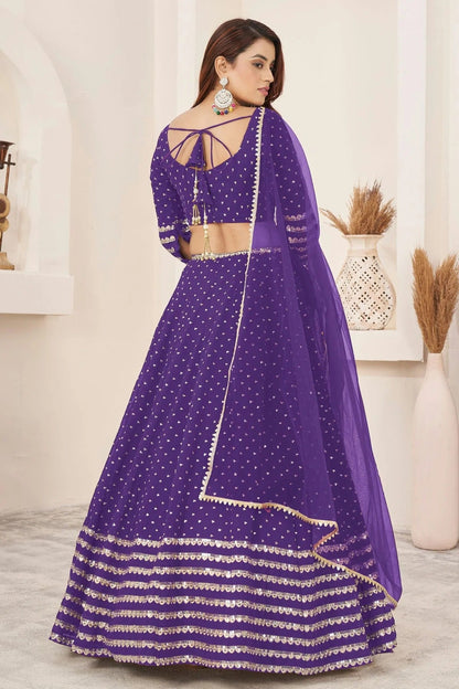 Violet Colour Georgette Lehenga Choli LC1010271 1