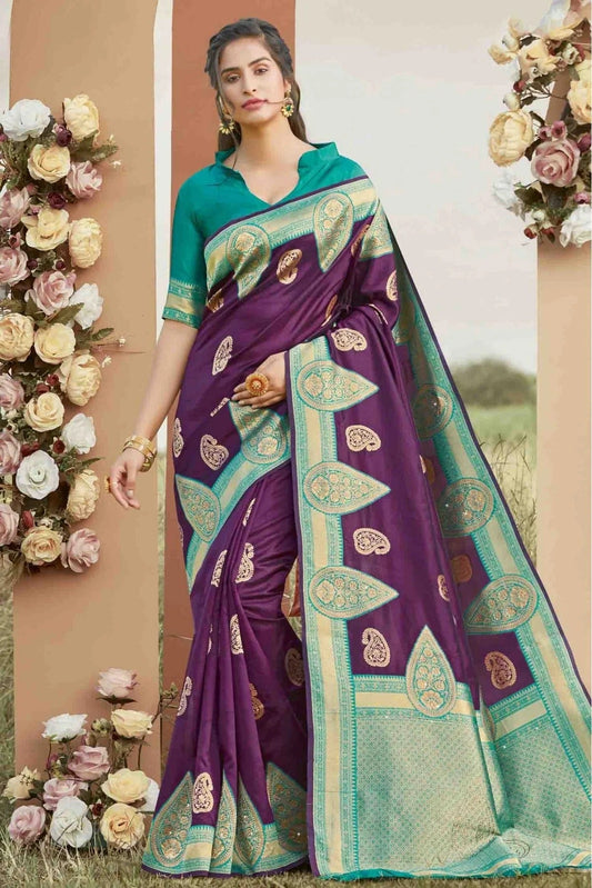 Violet Colour Silk Traditional Saree SD1100005