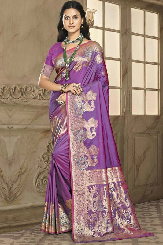 Violet Colour Silk Traditional Saree SD1102584