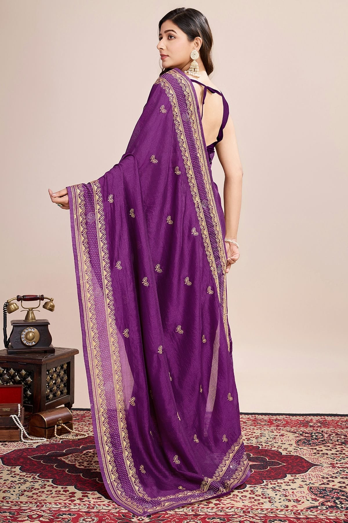 Violet Colour Vichitra Silk Designer Saree SD1111806 A