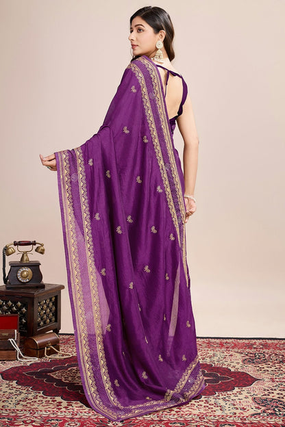 Violet Colour Vichitra Silk Designer Saree SD1111806 A