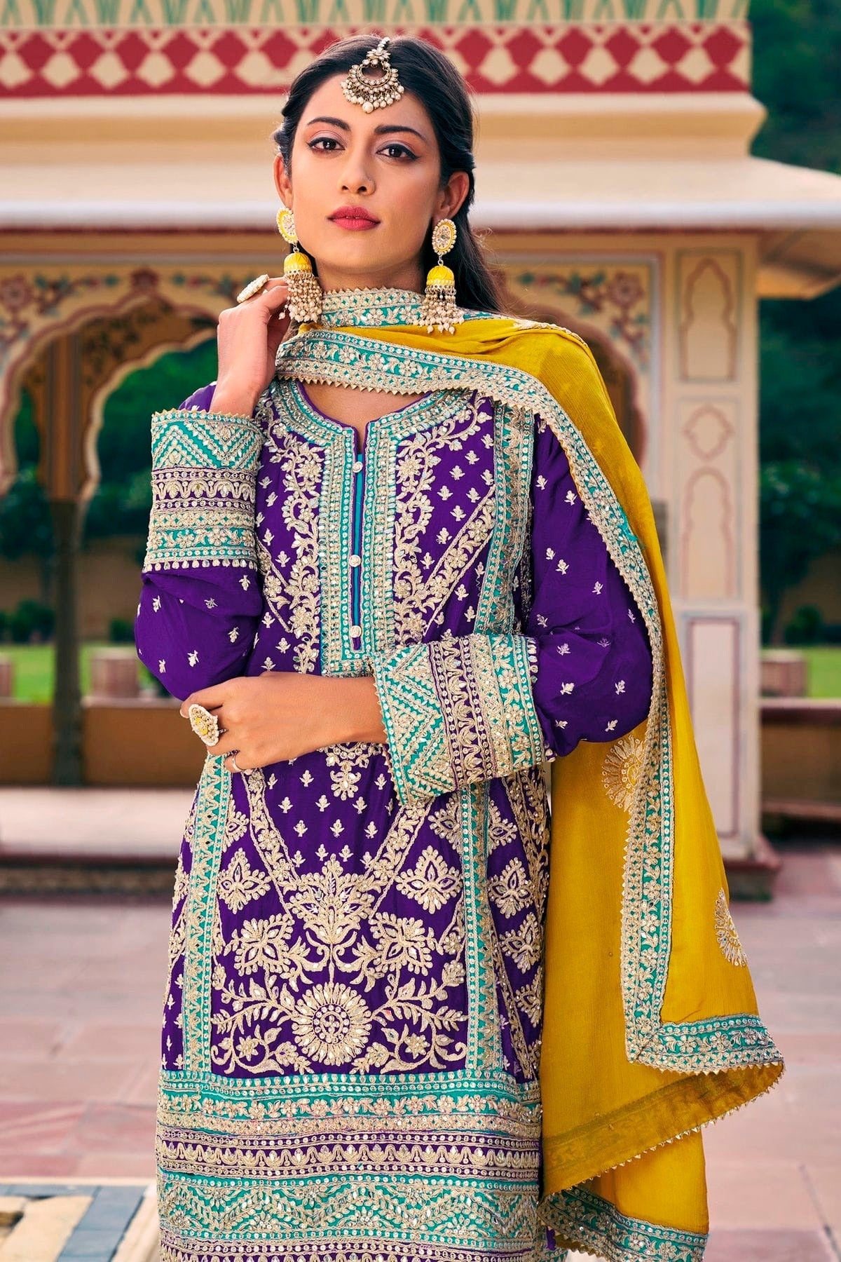 Voilet Colour Chinon Pakistani Suit SM1110588 A