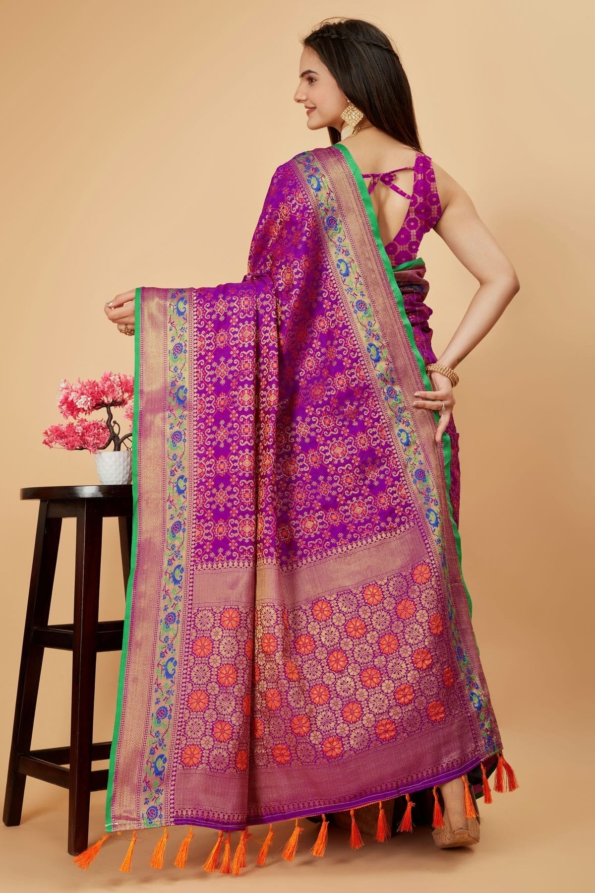 Voilet Colour Patola Silk Saree SD1110091 A