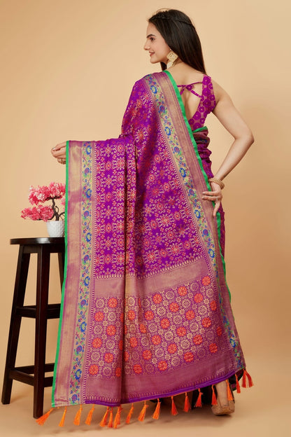 Voilet Colour Patola Silk Saree SD1110091 A