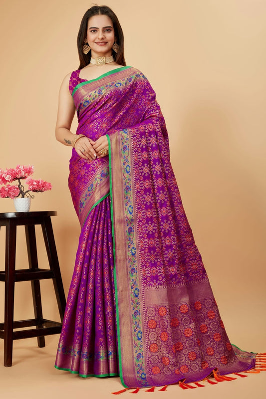 Voilet Colour Patola Silk Saree SD1110091