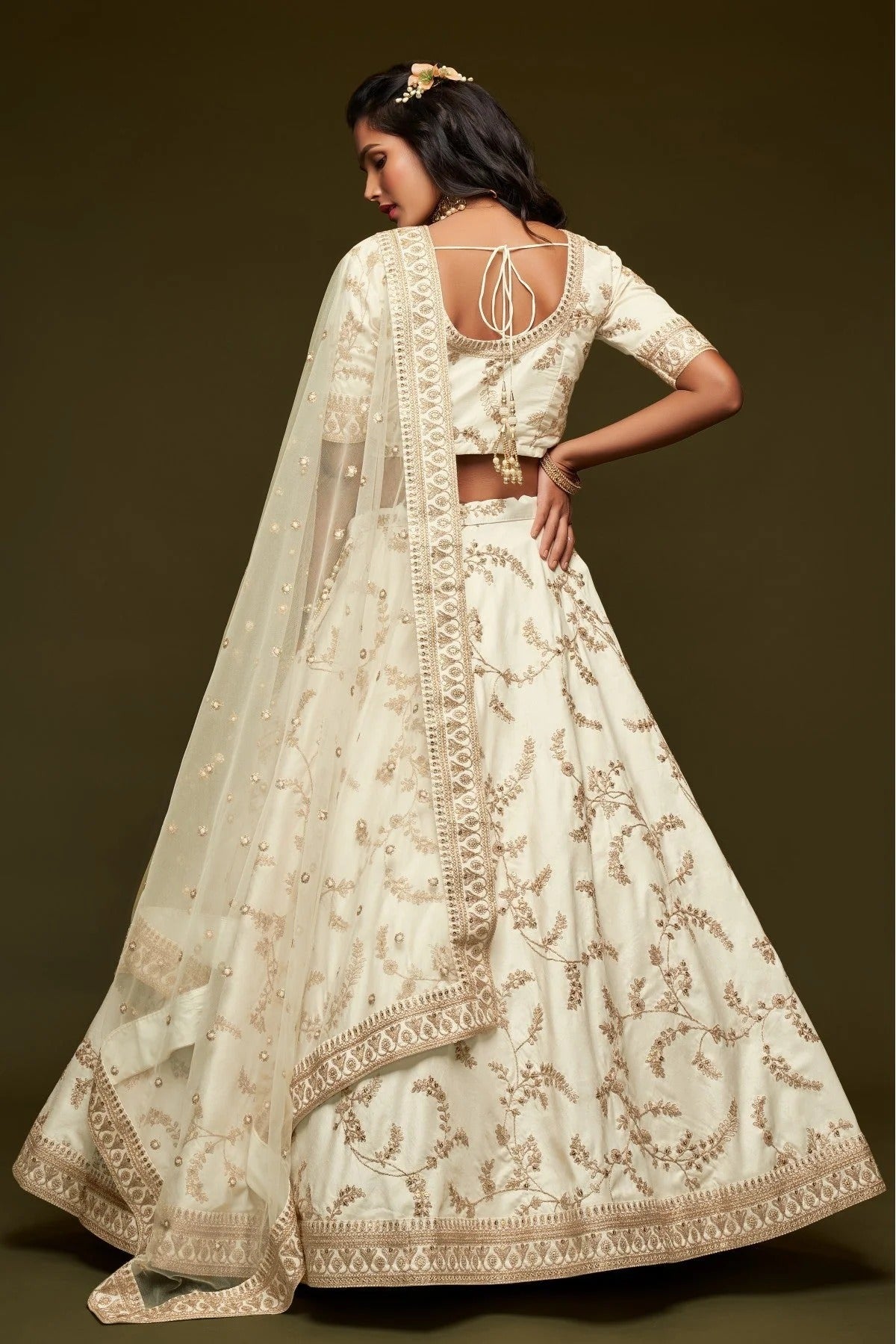 White Colour Art Silk Lehenga Choli LC1010110 A