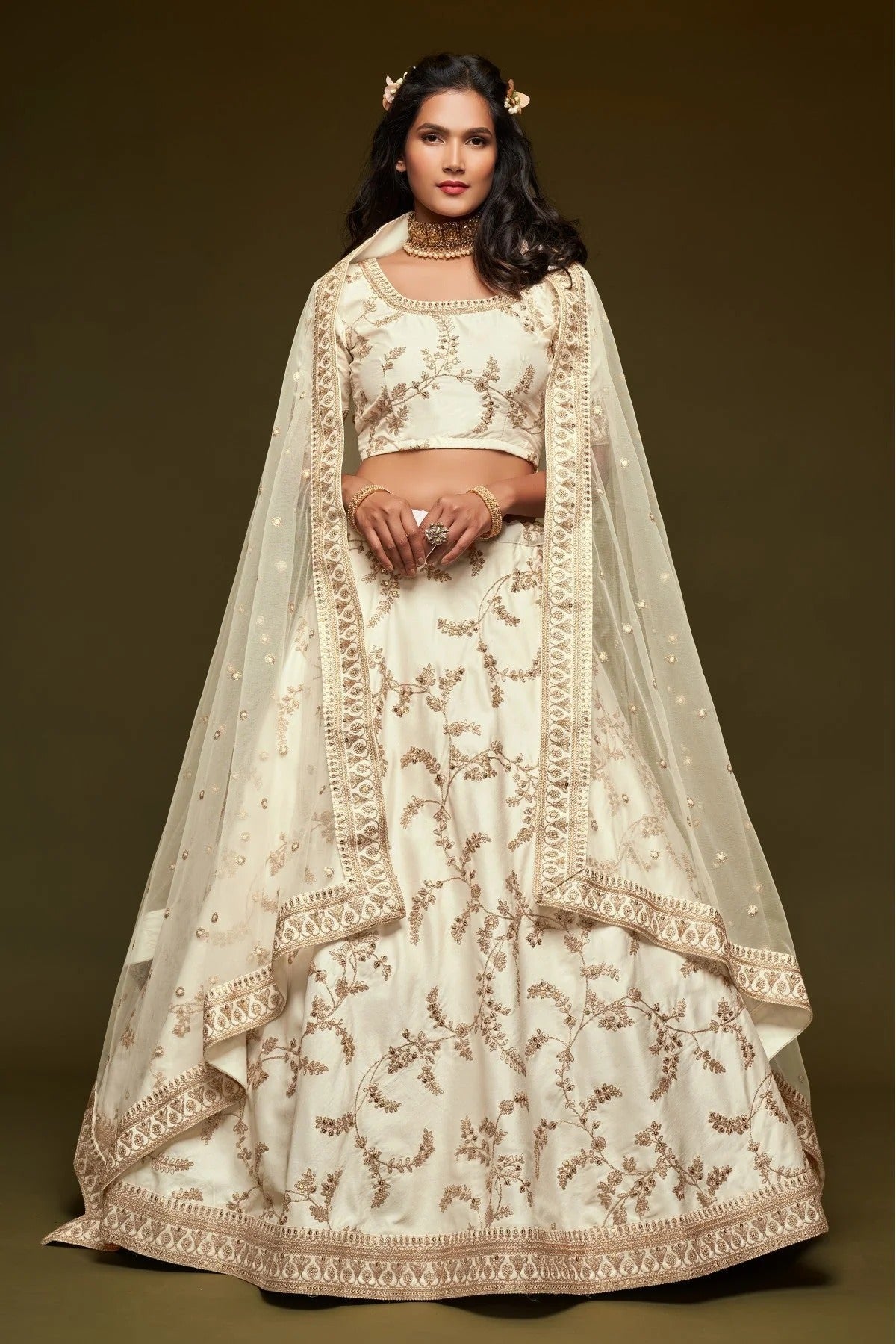 White Colour Art Silk Lehenga Choli LC1010110