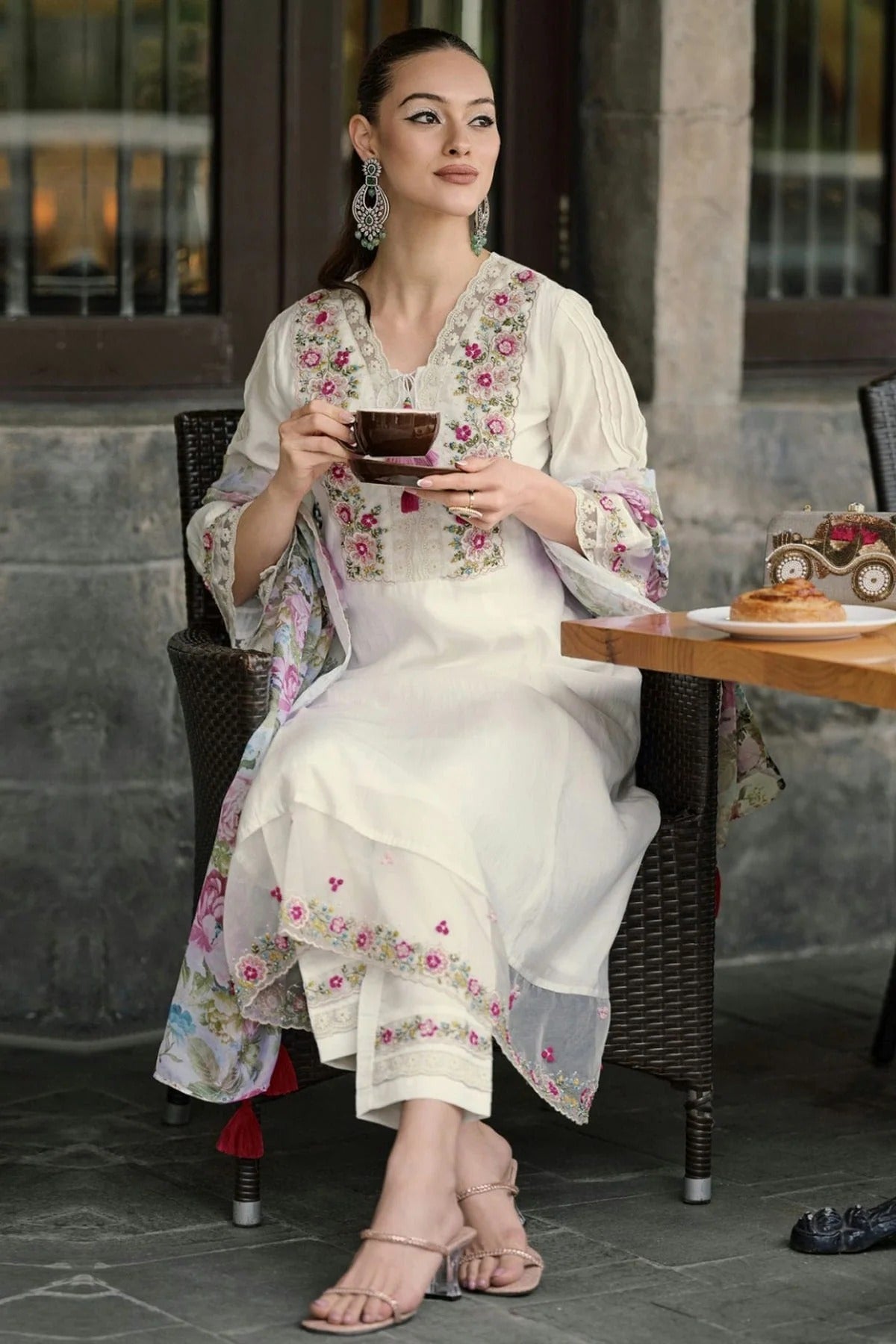 White Colour Chanderi Stitched Salwar Suit SS1111584 A